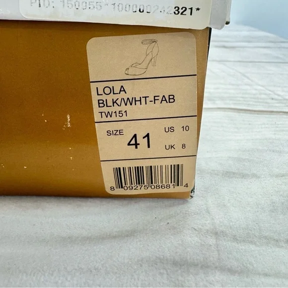 Lola Black & White Polka Dot Heels Peep Toe Ankle Strap ModCloth by Chelsea Crew - Picture 14 of 14